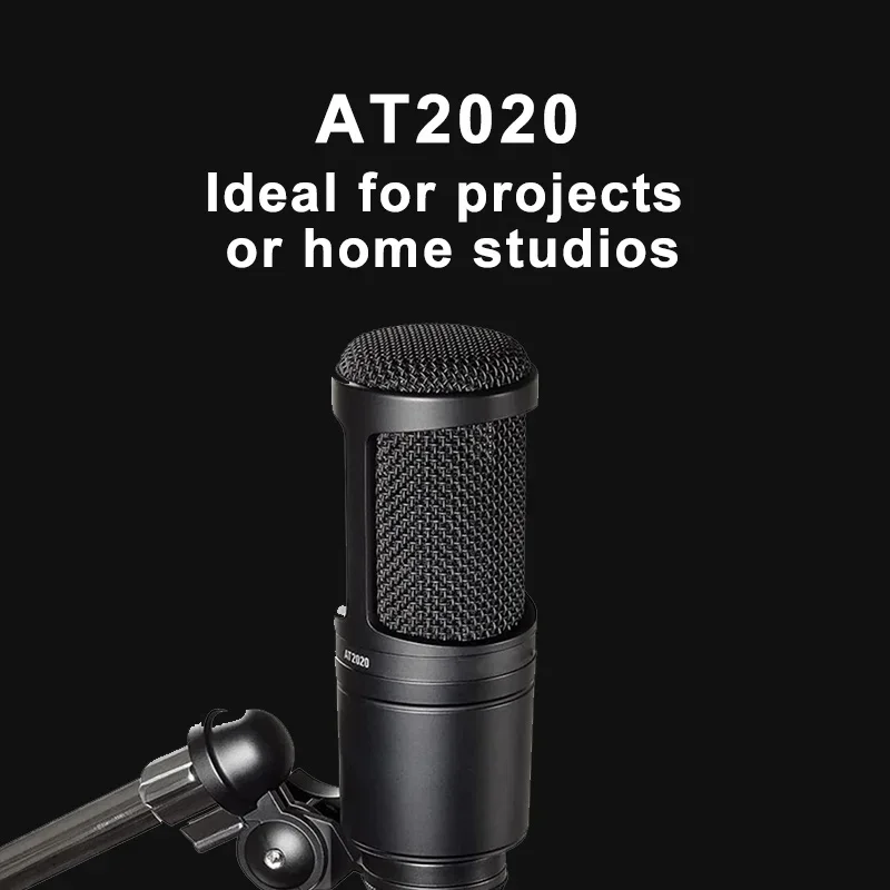 

AT2020 Professional Audio Wired Cardioid Condenser Microphone for Vocal Condenser Pro Studio Live Recording