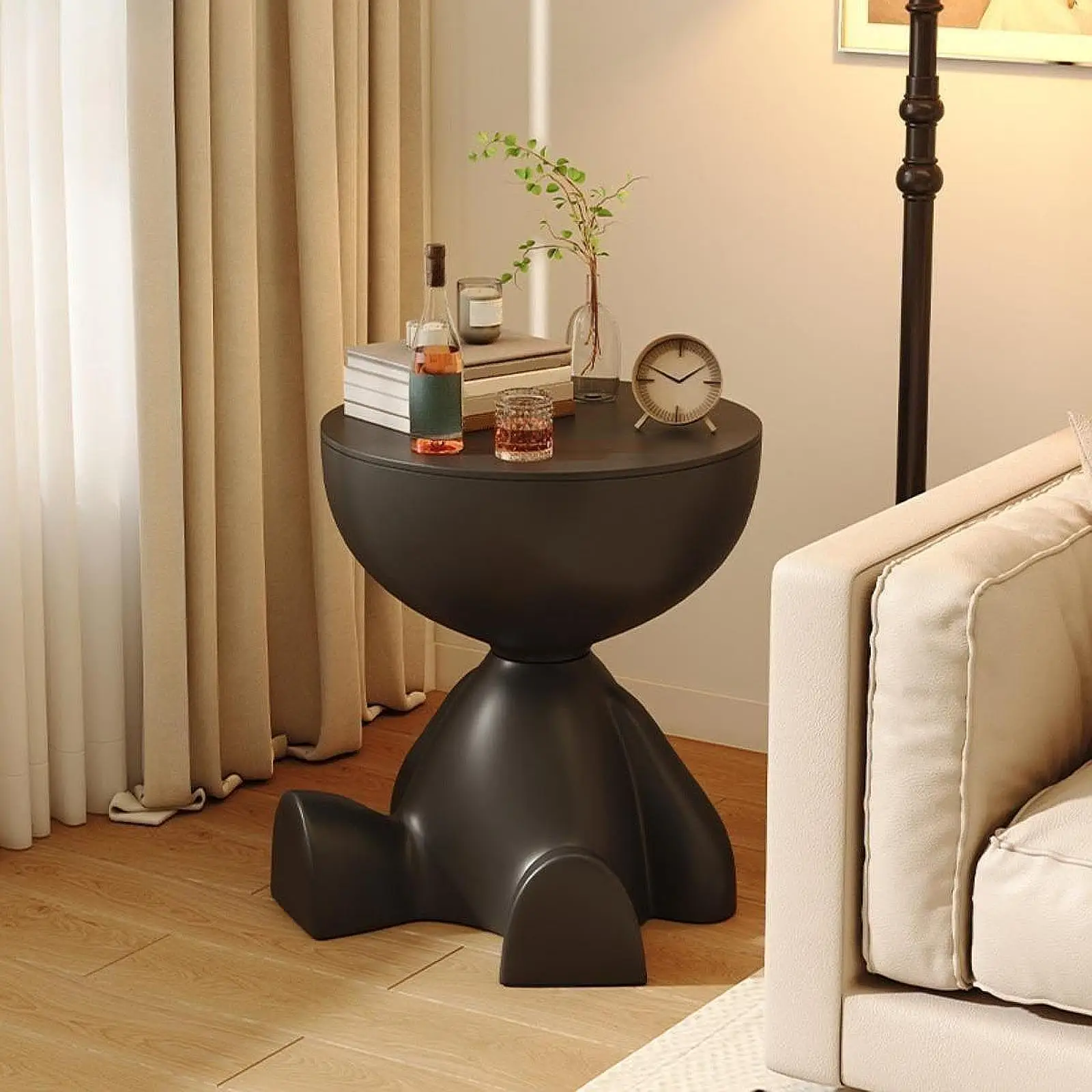 Coffee Table Sofa Side Table Movable Coffee Table Simple Home Living Room Round Table Side Table Small Table Storage Rack image 2