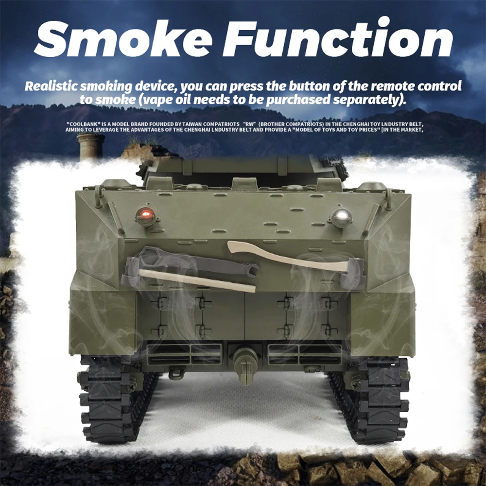 1/16 RC Tank M8 réservoirs à moteur automoteur 2.4G pleine échelle fumée télécommande réservoir électrique modèle militaire jouet G2079