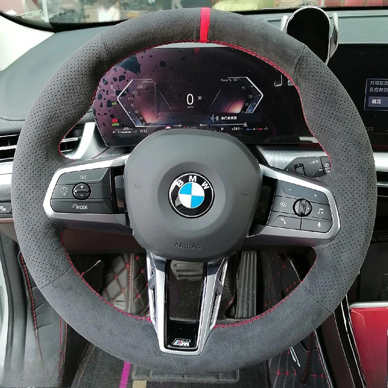 Hand-stitched Non-slip Wear Resistant High Quality Genuine Leather Car Steering Wheel Cover For BMW X1 U10 U11 IX1 2023 2024