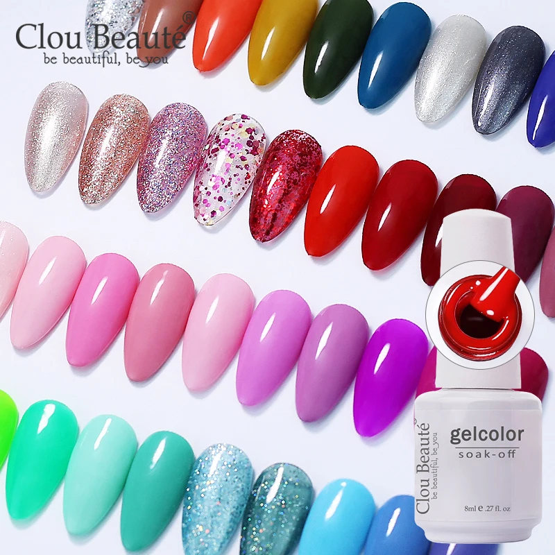 Clou Beaute-vernis à ongles en Gel Semi-Permanent, 8ml, Gel UV LED, Design, Base mate, couche de finition