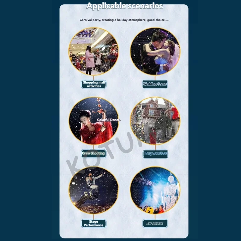 Vertical Snow Making Machine for Wedding DJ Club Theater Christmas Stage Dance Event Outdoor Party