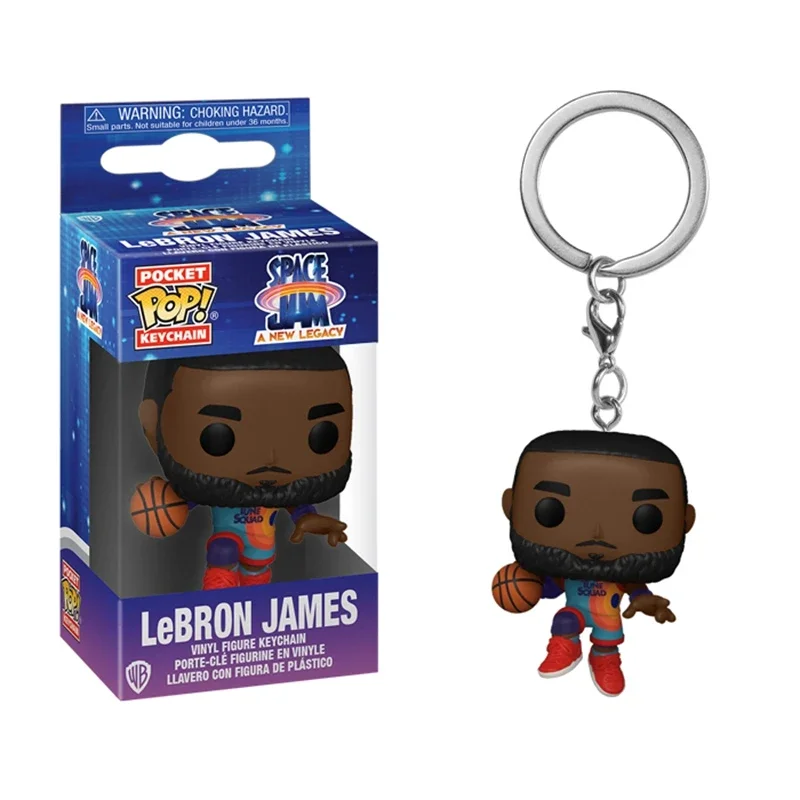 New Arrival FUNKO POP Keychain Basketball star LeBRON JAMES Action Figure Toys Pocket keychain for kids