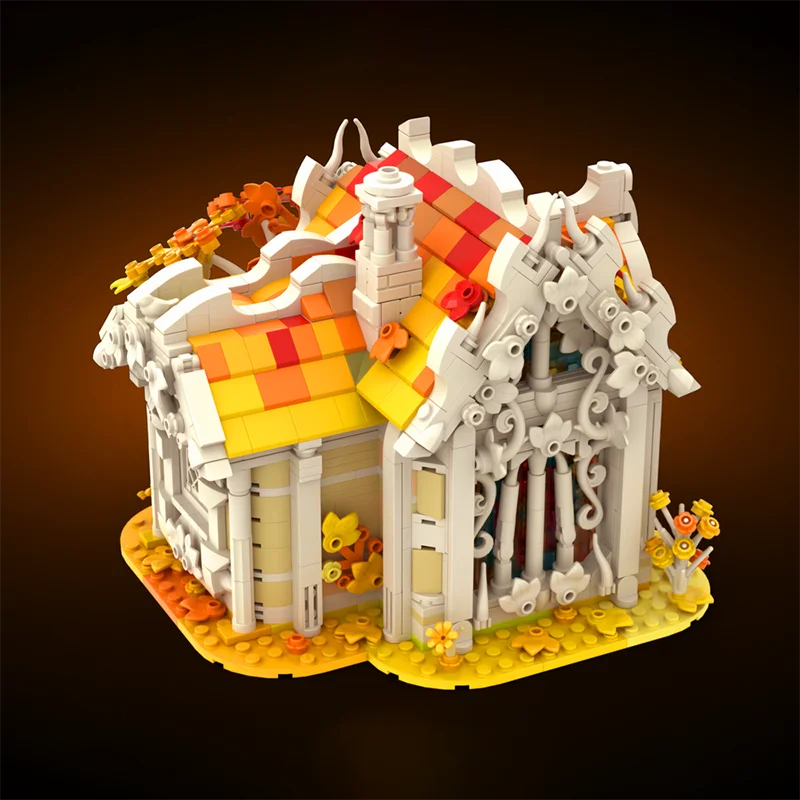 Medieval Castle Model Moc Building Blocks Autumn-Birch-House Model Technology Brick DIY Assembly Construction Toy Holiday Gifts