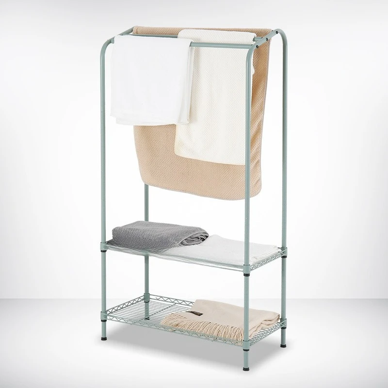 

Floor-to-ceiling three-layer multi-pole bathroom rack, bathroom non-punching multi-layer storage bath towel rack