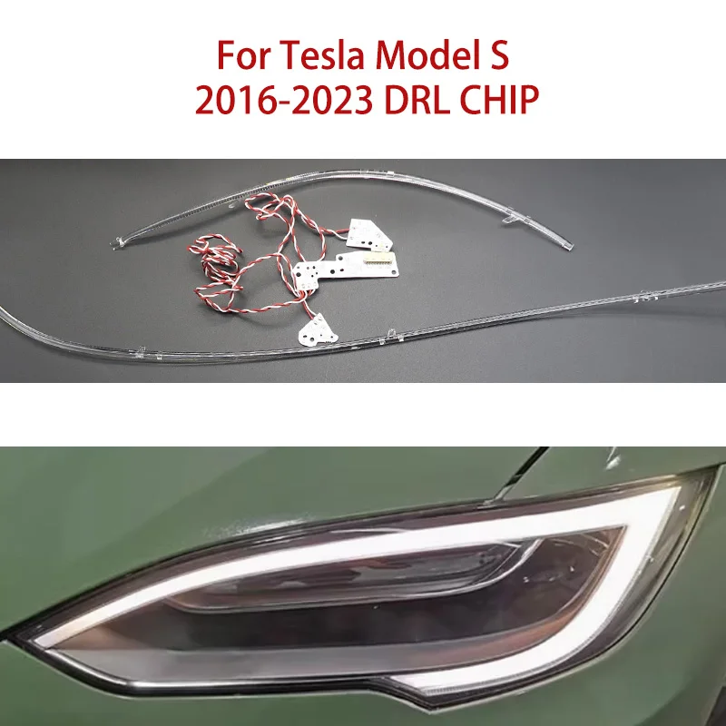 

Световая полоса дневных ходовых огней для Tesla Model S Conduit Strip White Light Angel Eye 2016-2023 Балластная автомобильная фара DRL CHIP