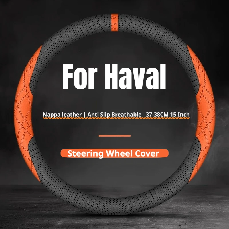 Neuer zweifarbiger Lenkradbezug, Leder, weiche Haptik, rutschfest, für Haval H6 Jolion Dargo H9 H5 F7 M6 Plus H8 Autozubehör