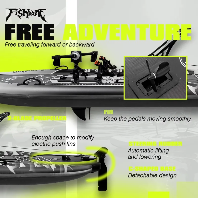 Anti Seawater Corrosion Drop Stitch Inflatable Fishing Kayak With Seat Inflatable Pedal Drive Fishing Kayak For Sale
