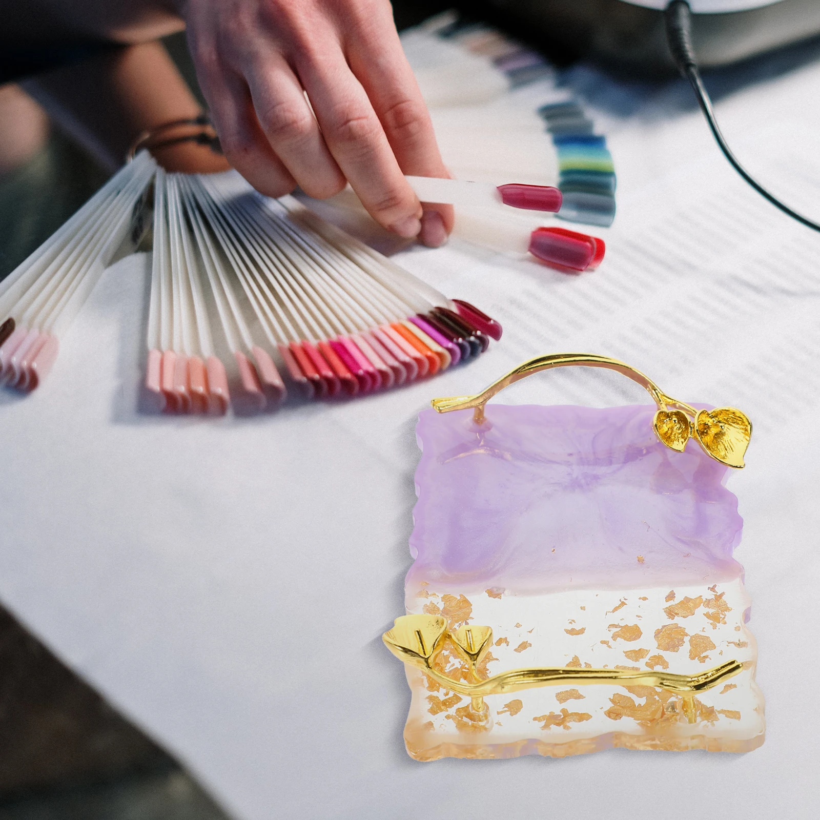 

Nail Art Pallet Makeup Mixing Tray Manicure Board Resin Plate for Home and Salon Use Easy to Clean Durable Design