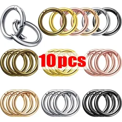 10pcs Metal O Ring Spring Clasps for DIY Jewelry Openable Round Carabiner Keychain Bag Clips Hook Dog Chain Buckles Connector