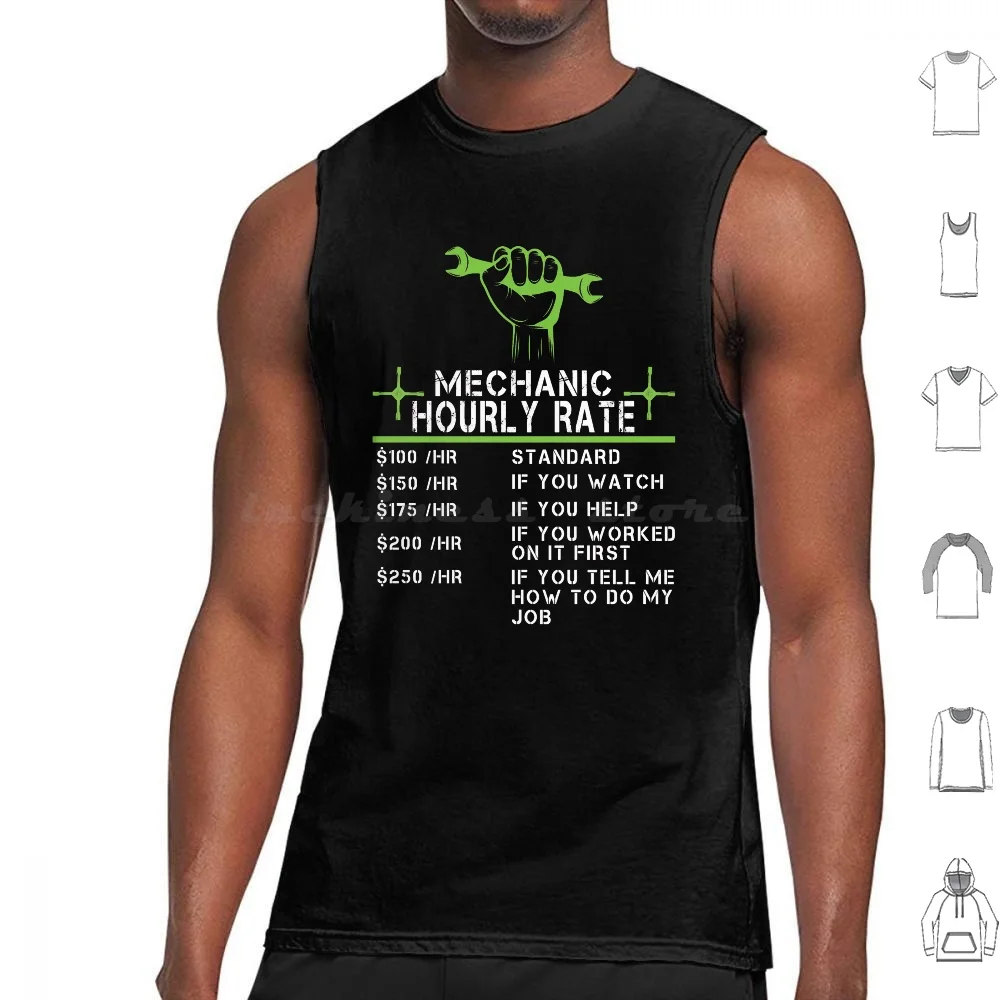 

Mechanic Hourly Rate Labor Rates Tank Tops Vest Sleeveless Funny Mechanic Hourly Rate Labor Rates Fix Things Funny Mechanic