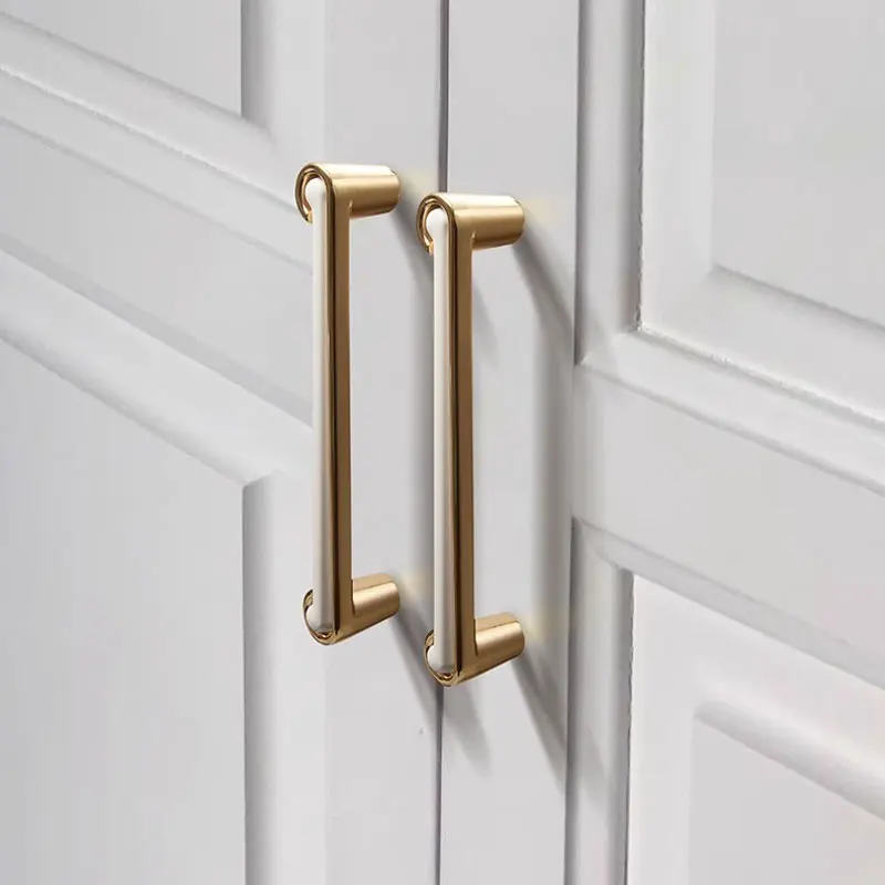 Weißgoldene Schrankgriffe, modernes Schlafzimmer, Kleiderschrank, Griff, schwarze Schubladenknöpfe, Küchenschrank, Türknauf, Möbelbeschläge