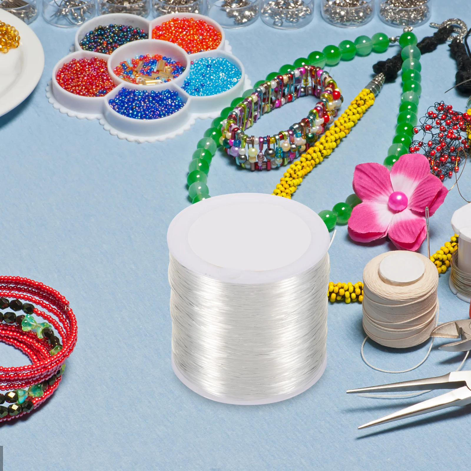 1Set DIY Beading Needle Threader Rope Tool Set Jewelry Making Crafts Bead Stringing Bracelet Necklace Making Supplies