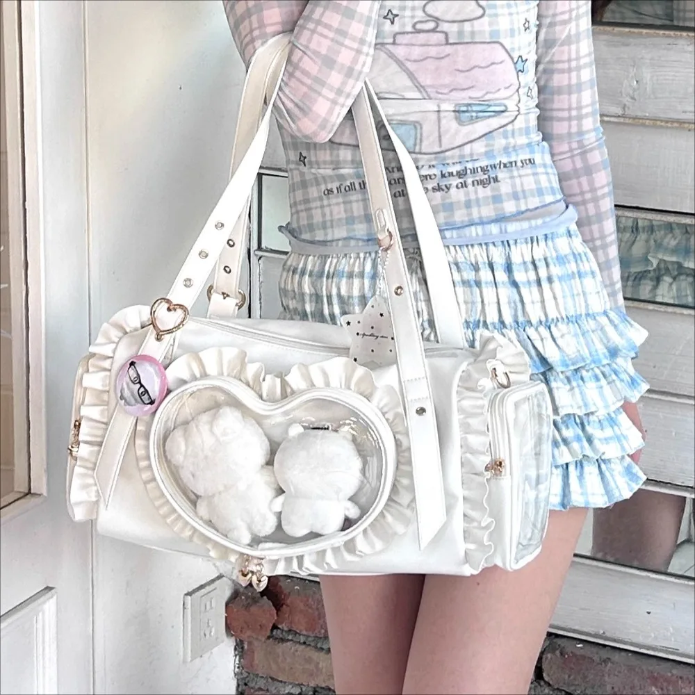 

Love Heart Ita Shoulder Bag Daily Using Bolsos De Mujer Crossbady Sac Femme Original Bags for Woman Teenage Girls Square Bolso