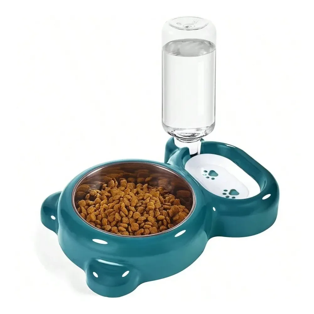 

Dog Supplies Dogs Accessories Bowls, Food And Bowl Set With Dispenser And Stainless Steel Bowl Cats And Small Dogs Light Blue