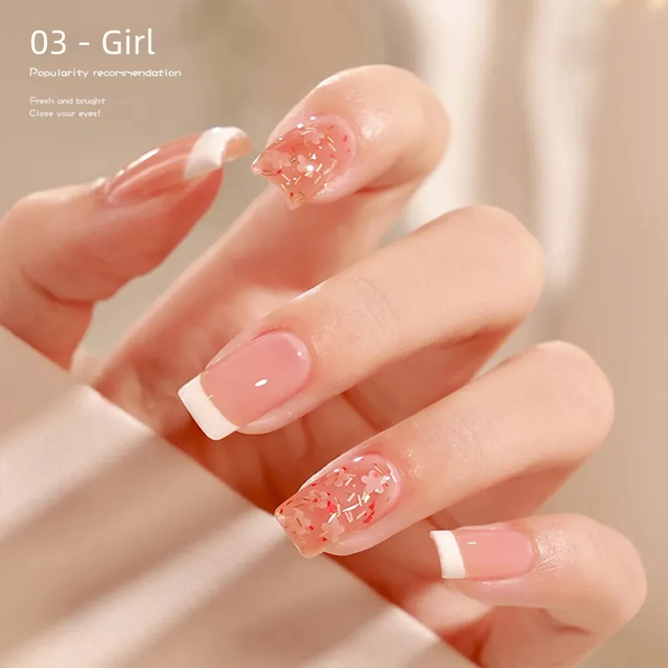 MIANEL Spring Floral Gel Nail Polish, 2026 New Jar Type, Summer Sheer Tiny Flower Glitter UV Gel, Professional for Nail Salons