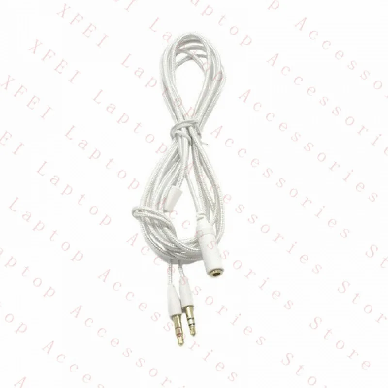 F Original for Razer Electra V2  Extension 3.5mm Cord Cable Wire To two Device White
