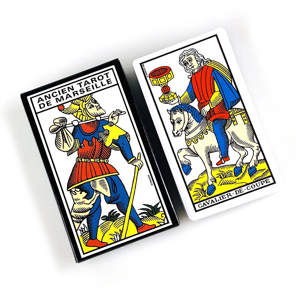 Ancien Tarot De Marseille Cards 78 Cards French Version Fate Divination Tarot Board Playing Game With Guide Book For Beginner