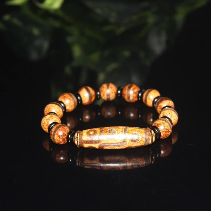 Imitation Qing Dynasty Antique Eye Old Agate Dzi Bead First-Line Pharmacist Tianzhu Bracelet