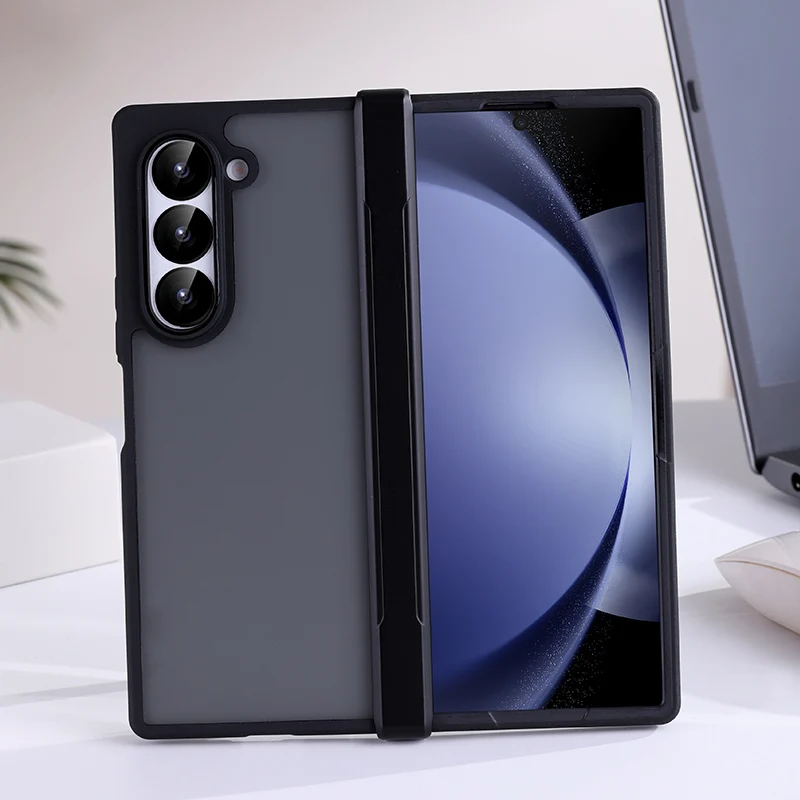 For Samsung Galaxy Z Fold 7 6 5 4 Case Matte Skin Friendly Transparent Hinge Folding Shockproof Protective PC Cover Accessories