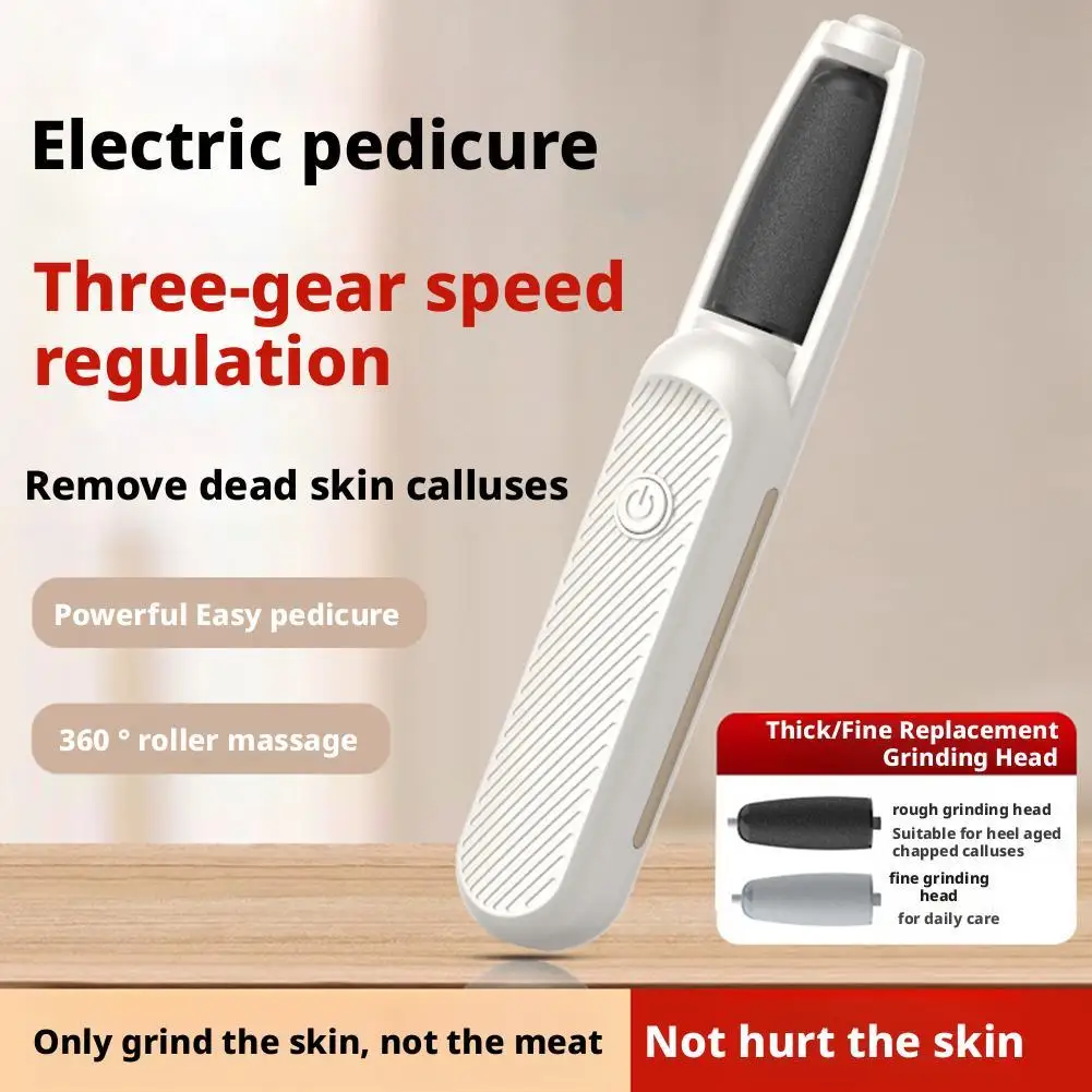 Broyeur de pieds électrique exfoliant Portable, chargeur USB, dissolvant de callosités réglable, lime étanche, outil de pédicure, talon C C2I3