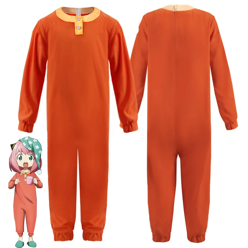 Adult Kids Pajamas Anime SPY×FAMILY Anya Forger Cosplay Costume Children Jumpsuit Piece Pajamas Cute Hat Home Clothes