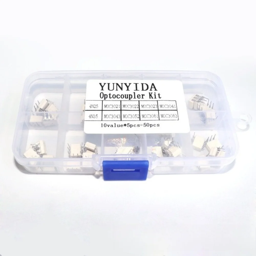 Optocoupler Isolation Module Kit 10 Types 50Pcs 4N35 MOC3021 MOC3041 MOC3061 MOC3052 DIP for Arduino Projects