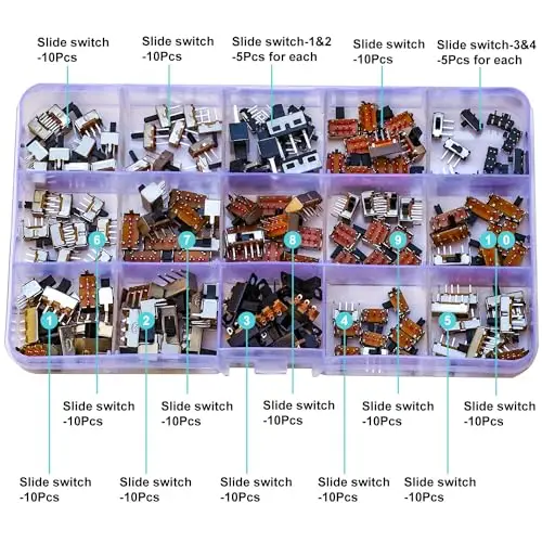 Assorted painel deslizante kit interruptor, mini micro pcb, 2pin, 3pin, 4pin, on/off interruptor on/off, placa arduino