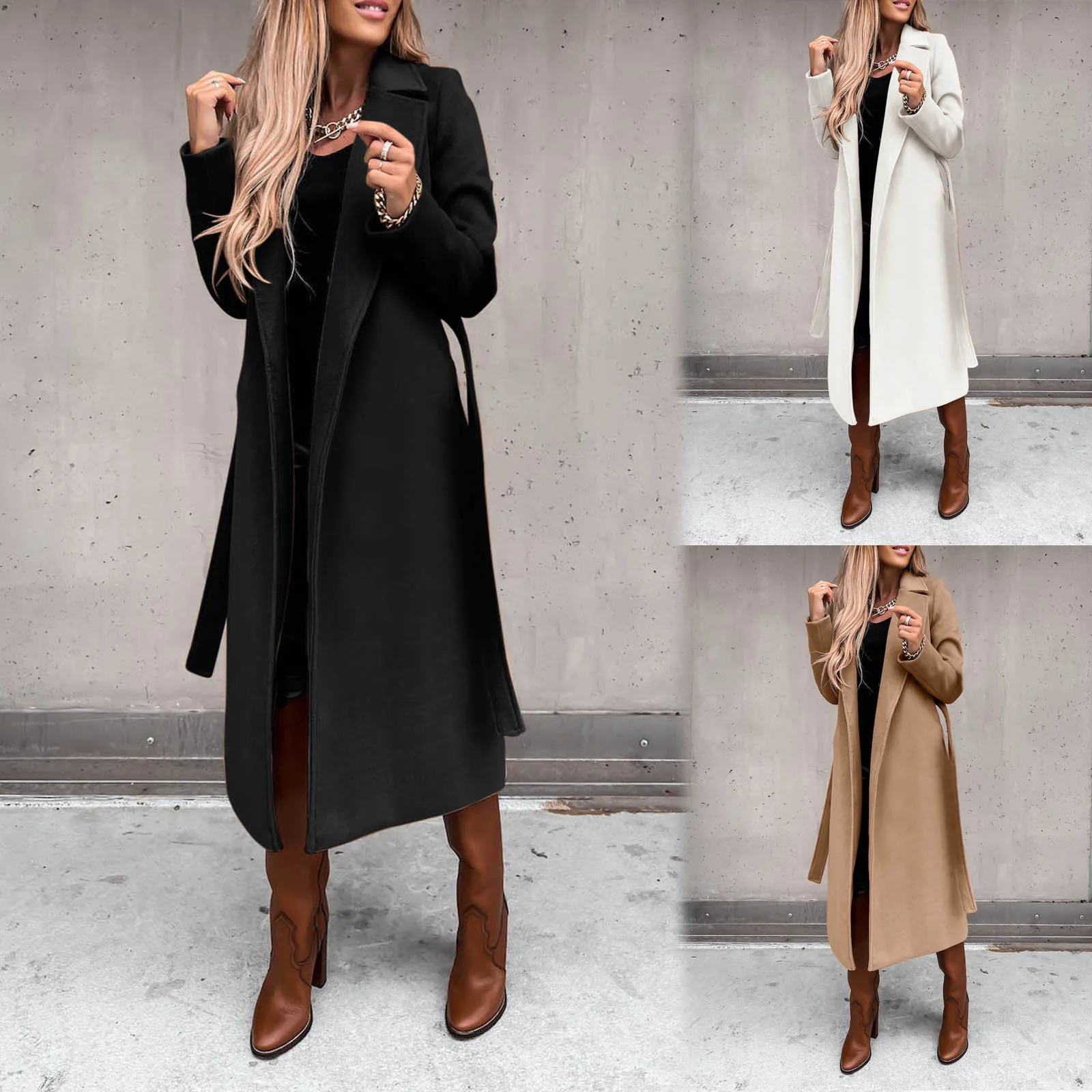 Long Sleeve Top Female Coat Outfits Women'S Faux Wool Coat Blouse Thin Coats Trench Long Ladies Autumn Streetwear Ladies Outfits