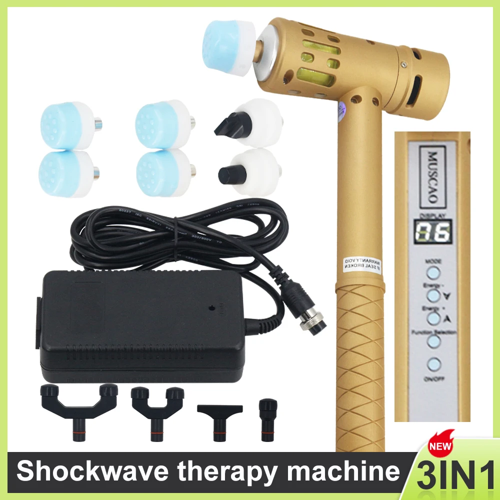 

3 in 1 Shockwave Therapy Machine ED Treatment Relieve Muscle Pain Tennis Elbow Physiotherapy Massager Shock Wave