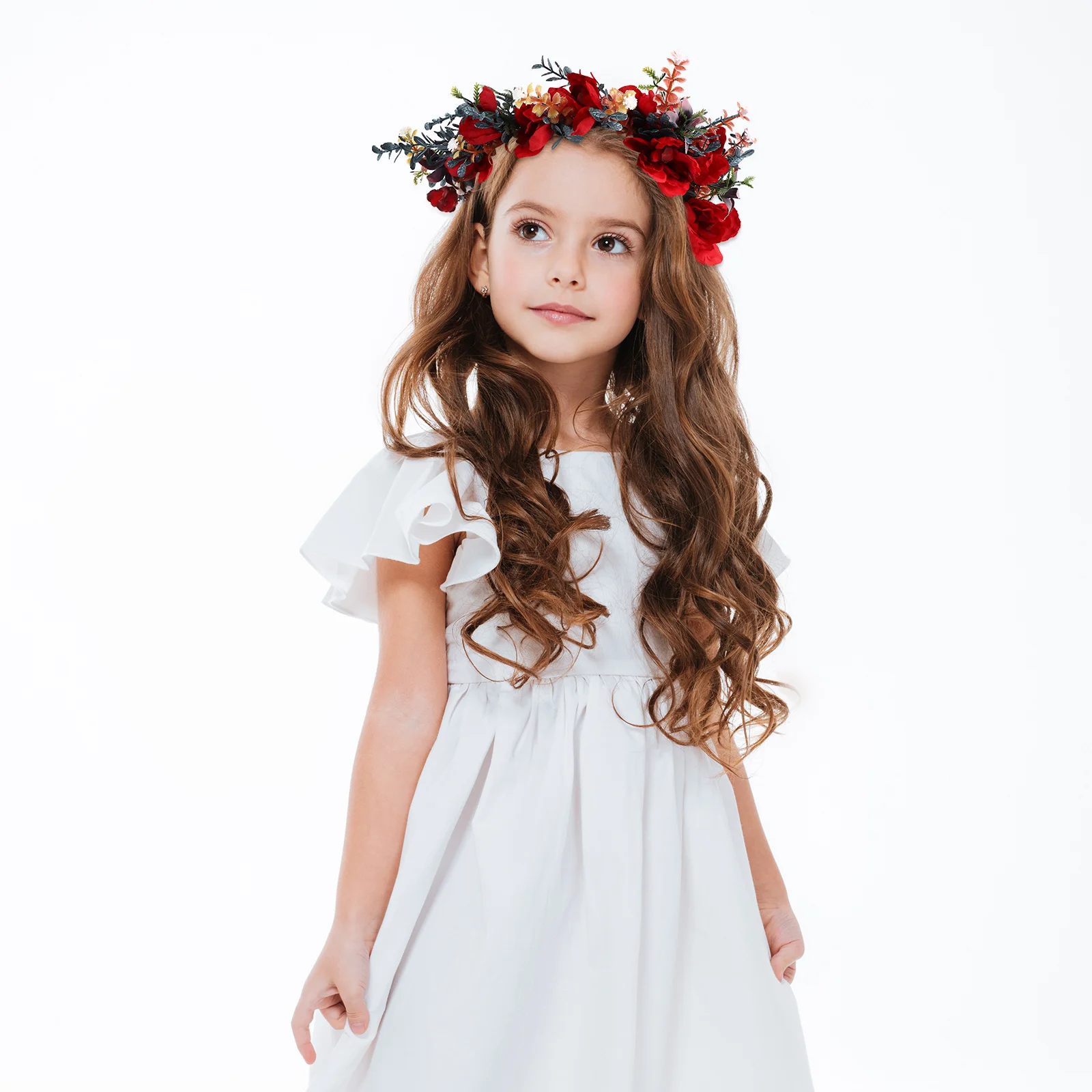 عصابات رأس الأزهار للنساء عيد الميلاد زهرة تاج حفلة صور الدعائم عيد الميلاد إكسسوارات الشعر أدوات تصفيف الشعر