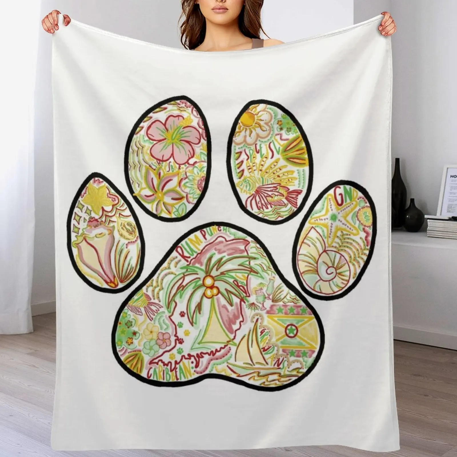 PAWPRINT - GRENADA Throw Blanket Giant Sofa Nap Blankets