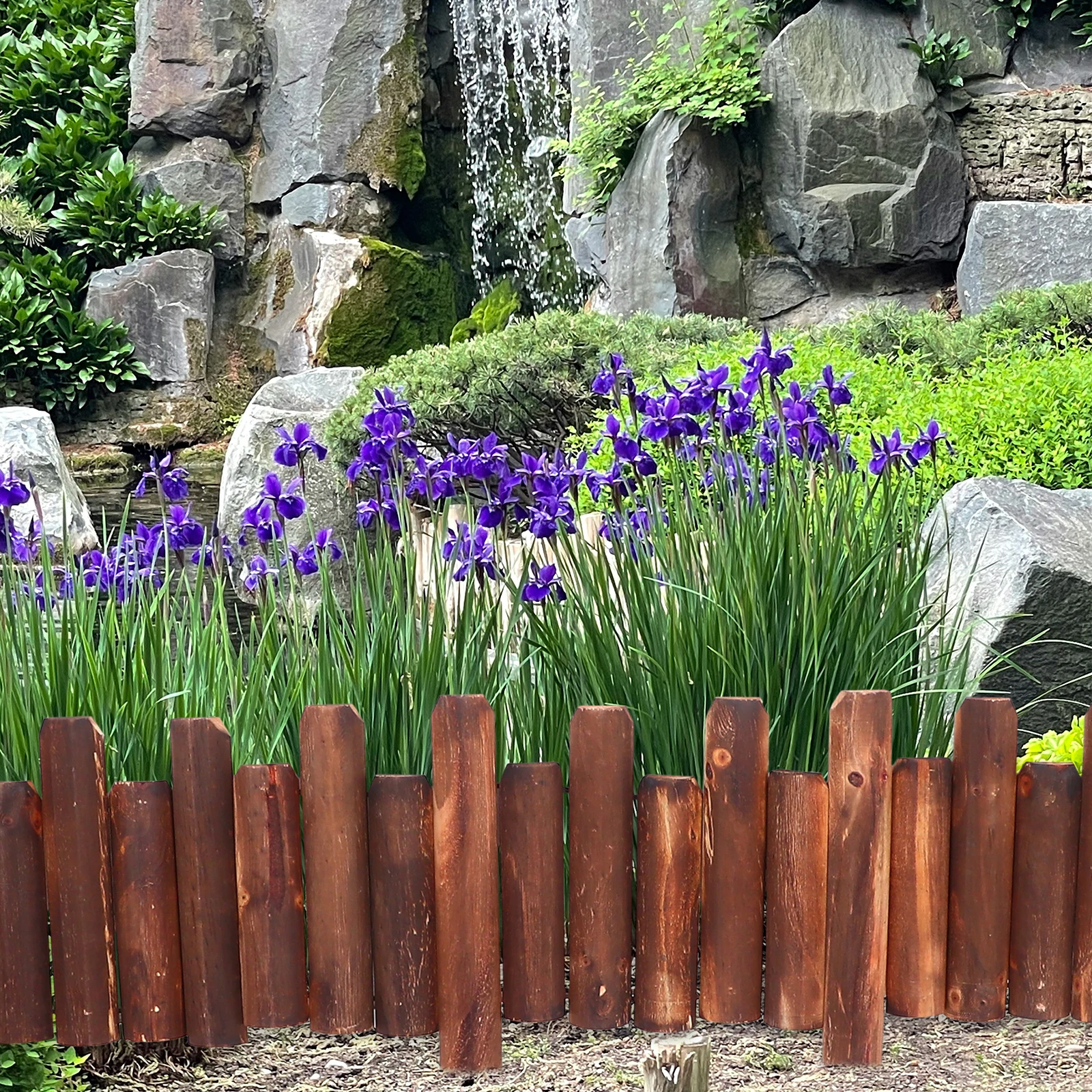 

Anticorrosive Wood Fence Garden Border Edging Patio Flower Bed Yard Fencing Vegetable Patch Decor Gardening Landscape