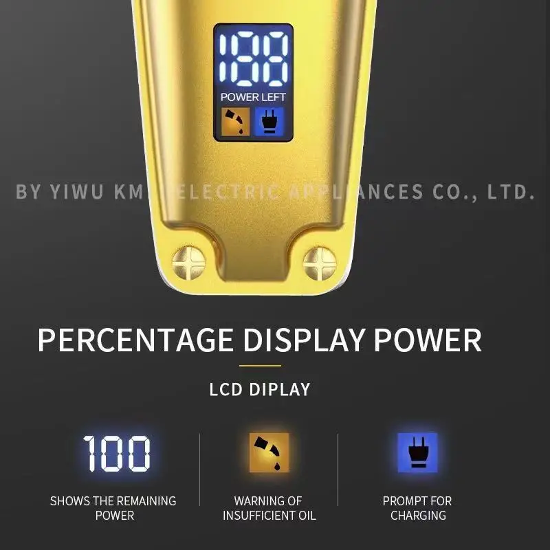 Kemei 전기 충전식 헤어 클리퍼 lcd KM-K53S 빠른 충전 및 긴 시간 전문 살롱 헤어 트리머