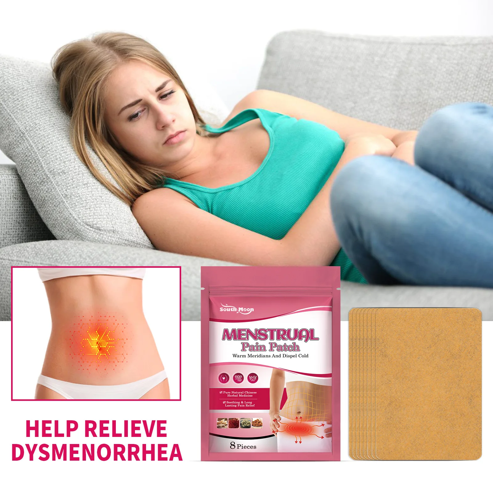 8 stücke Menstruations Relief Patch Zeitraum Schmerzen Relief Rückenschmerzen Muskel Schmerzen Relief Patches Für Menstruations Krämpfe Als Aktive Schmerzen Reliever