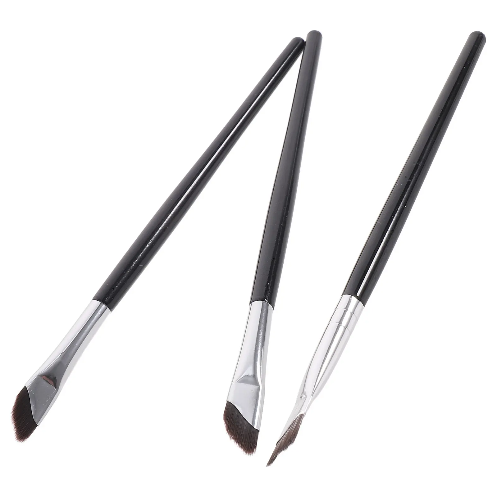 3Pcs Angled Eyeliner Brush Set High-Precision Makeup Brushes for Eyeliner Eyeshadow Brow Concealer Smooth Powder Pickup No