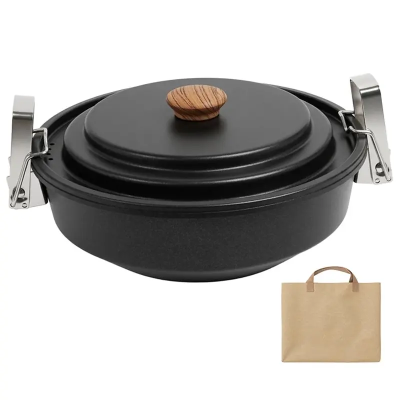 Compact Hiking Meal Cooker 1.6 Liter Pressure Kitchenware Pan With Cover, Stainless Steel , Easy Clean For Picnic Home
