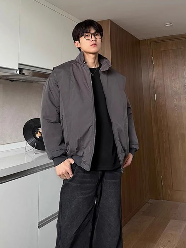 

Cleanfit Deconstructed Pilot Jaet Men's Winter Thiened American Harrington Baseball Coat Cotton Outerwear Long Sve Zip...