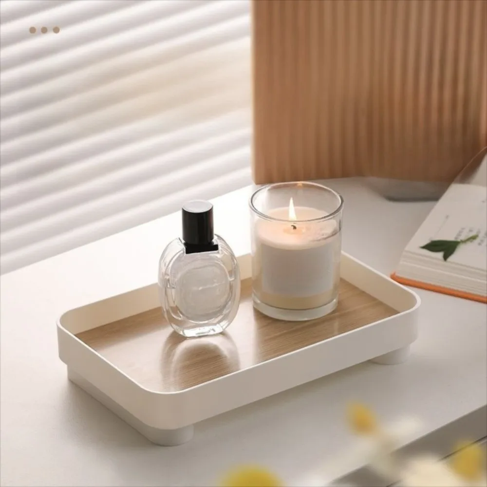 

Square Wooden Desktop Storage Tray Clutter Storage Multi-Function Dressing Table Cosmetics Box Large Capacity Durable Key Tray