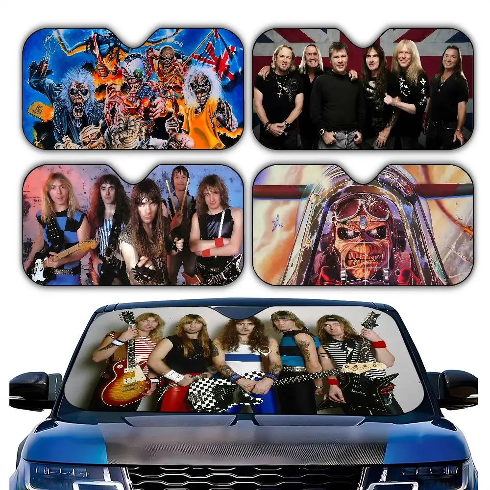 

Band I-Iron M-Maiden Car SunShade Car Lightweight Windshield Universal Fit Folding Sun Shield Visor Covers