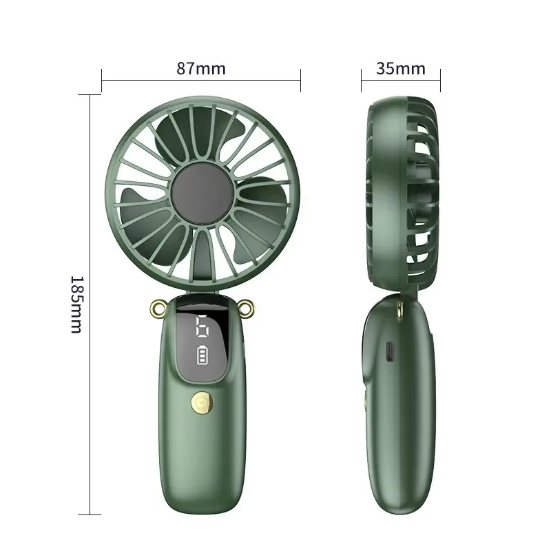 Новое поступление 2024, перезаряжаемый через USB портативный ручной вентилятор, установленный на столе с держателем для телефона, портативный мини-вентилятор, шейный вентилятор