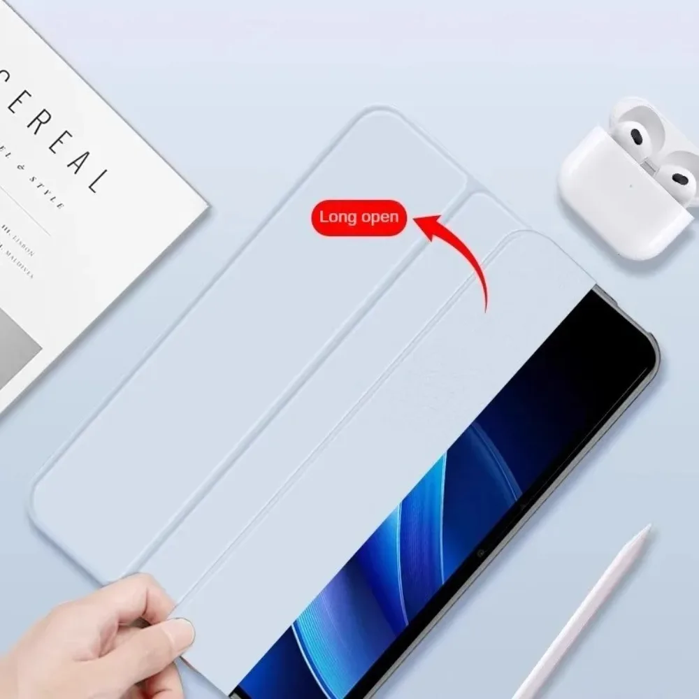 For Xiaomi Redmi Pad 2 2025 Cover/Redmi Pad 2 11inch Transparent Back Cover with Pencil Holder Trifold Stand Smart Tablet Cases