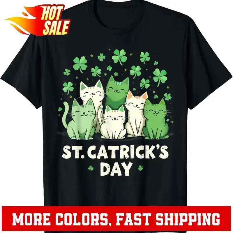 Cute St Patricks Catricks Day Cats Funny Saint Pattys T Shirt