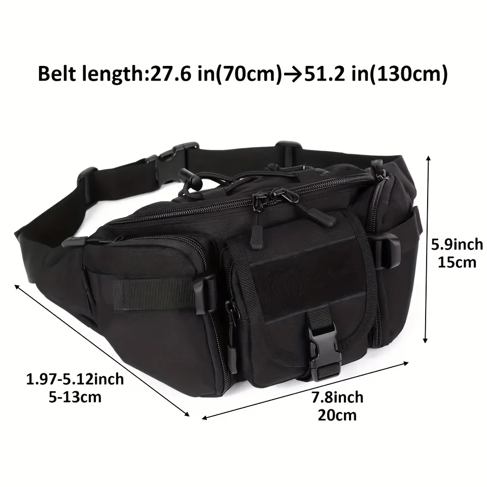 Multifunktionale Hüfttasche für den Außenbereich, taktische Molle-Hüfttasche, 4-teiliges Set mit Flaschenhaken und D-Ring-Schnalle, verstellbarer Hüftgurt