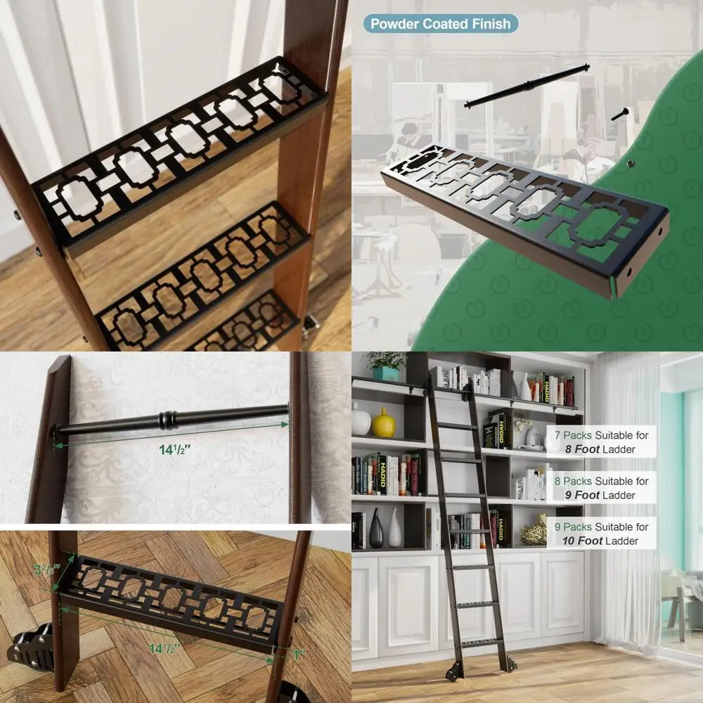 سلم دوار للمكتبة ذو 11 خطوات بتصميم مغزل