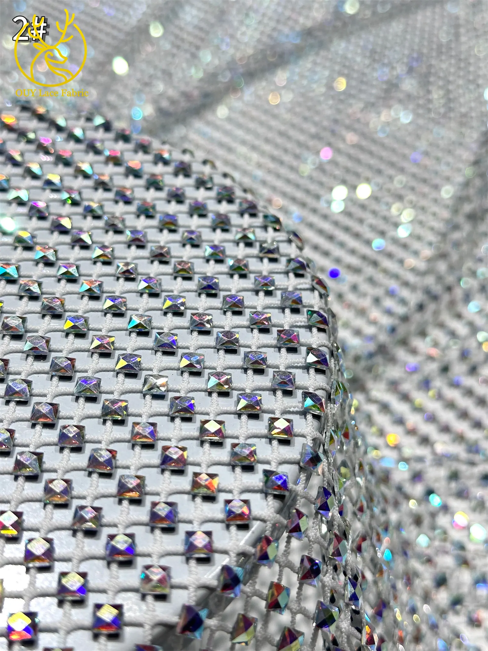 Hochwertiger nigerianischer Glasrhinestone-Netzstoff 2026 – Königliche afrikanische französische Strass-Kristallspitze für Party- und Abendkleider zum Selbermachen – Detail 9