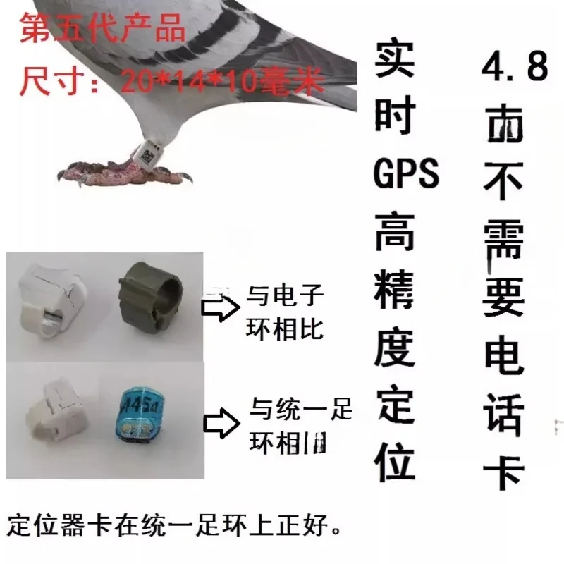 Pigeon Racing Pigeon Parrot 5 Crow Hunting Y GPS Positioning Tracker Foot Ring Flying Feather Intelligent Positioning Foot Ring