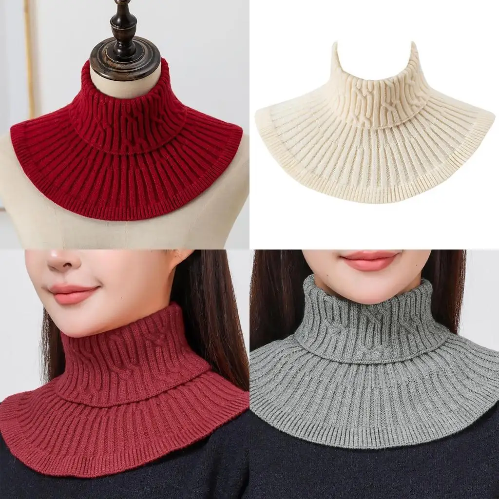 

39BD Neck Warmer Scarf Neckerchief Warm Scarf Detachable Wrap Scarf False Collar Scarf Warm Winter Cycling Windproof