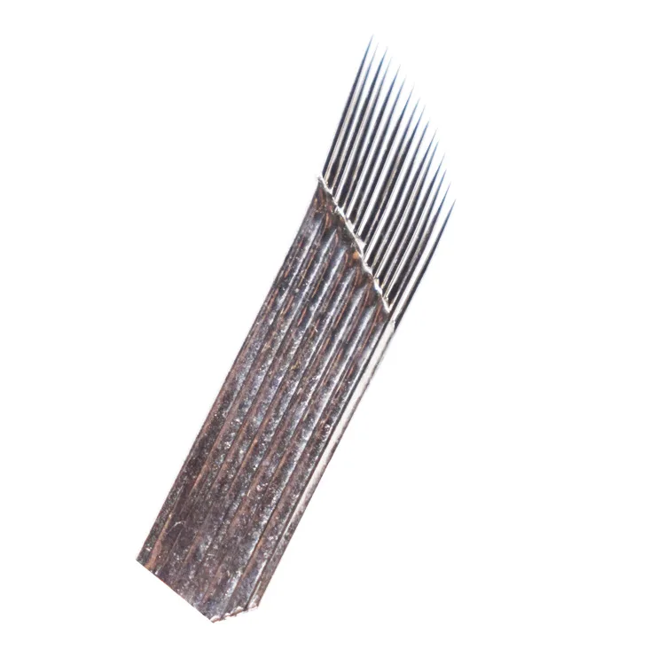 500Pcs Curved Needles Series Microblading Shading Double Flat Permanent Makeup Single Triple Rows Three-Dimensional Blades