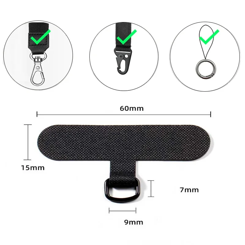 1-5PCS Mobile Phone Safety Lanyard Card Gasket Replacement Detachable Neck Cord Hanging Strap Clip Snap Tether Rope Patch